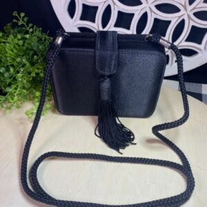 Jessica McClintock Black Crossbody‎ Bag with Tassel